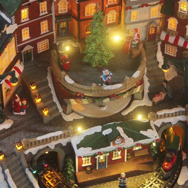 クリスマスビレッジ ハウスライト イルミネーション ジオラマタウン カラフル Amazon.co.jp: ミュージカルクリスマスビレッジ、LEDライト